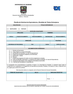 Planilla de Solicitud de Equivalenc olicitud de Equivalencia y