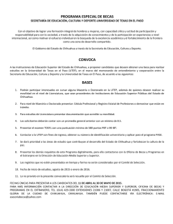 PROGRAMA ESPECIAL DE BECAS CONVOCA BASES