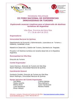 Programa III FORO Turismo 2015 Preliminar