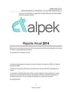 Reporte Anual Circular Única 2014