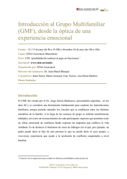 Introducci&oacute;n al Grupo Multifamiliar (GMF), desde la &oacute;ptica de una