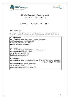 Hoteles sugeridos - Argentina Trade Net