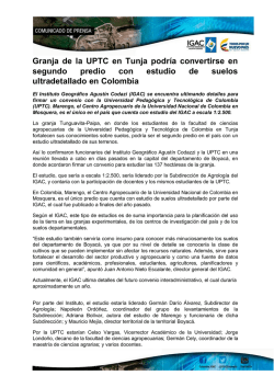 Granja de la UPTC en Tunja podr&iacute;a convertirse en segundo predio