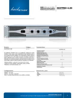 Ficha T&eacute;cnica Amplificador HCF PRO 4.20