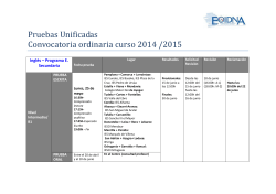 Pruebas Unificadas Convocatoria ordinaria curso 2014 /2015