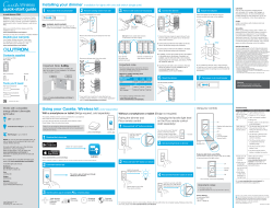 Caseta Wireless In-wall Dimmer PRO Quick-Start Guide