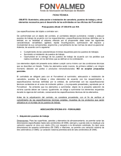 FICHA T&Eacute;CNICA OBJETO: Suministro, adecuaci&oacute;n e