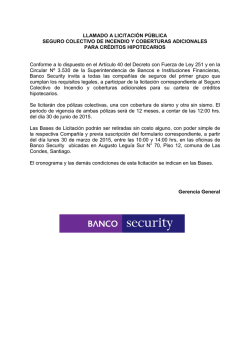 Llamado a Licitación Pública Seguro Colectivo de