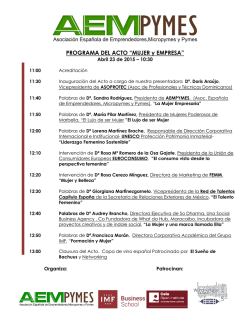 PROGRAMA DEL ACTO &ldquo;MUJER y EMPRESA&rdquo;