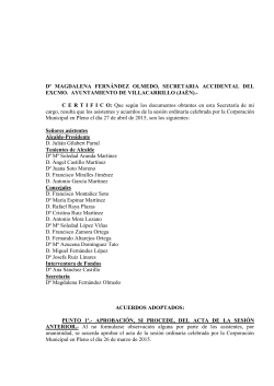 Extractos acuerdos Pleno Municipal 27-04-2015