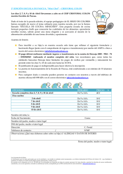 Inscripci&oacute;n Pascua 2015 - Benetusser