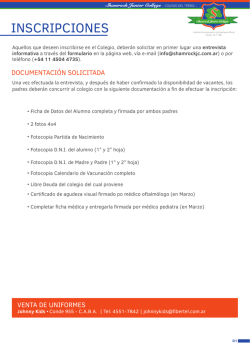 INSCRIPCIONES - Shamrock Junior College