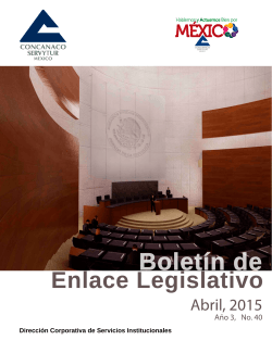 Boletin de Enlace Legislativo Abril 2015 - Concanaco