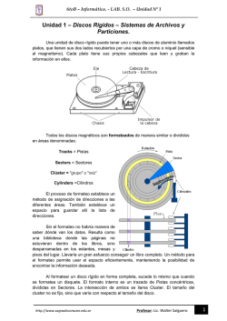 Unidad 1 &ndash; Discos R&iacute;gidos &ndash; Sistemas de Archivos y Particiones.