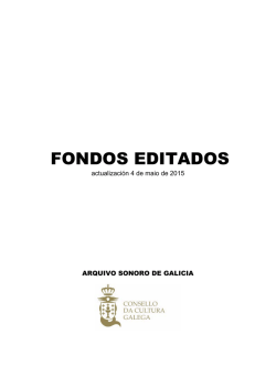 FONDOS EDITADOS - Consello da Cultura Galega