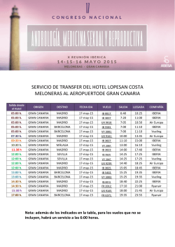 horarios transfer 17 de mayo