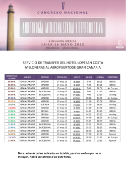horarios transfer 17 de mayo