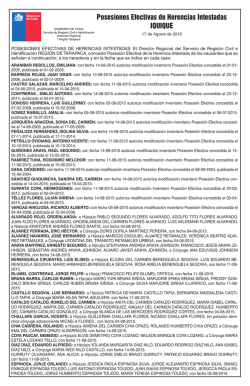 Posesiones Efectivas de Herencias Intestadas IQUIQUE