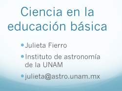 Julieta Fierro Instituto de astronomía de la UNAM julieta@astro