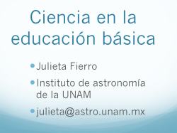 Julieta Fierro Instituto de astronom&iacute;a de la UNAM julieta@astro