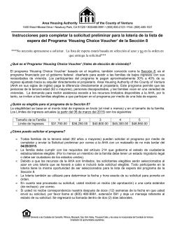 Instrucciones para completar la solicitud preliminar para la loter&iacute;a de