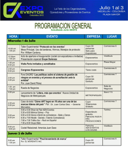 HORA EVENTO EMPRESA LUGAR Miercoles 1 de