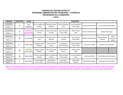 HORARIO SEMESTRE LUGAR V HORARIO DE SUSTENTACI&Oacute;N
