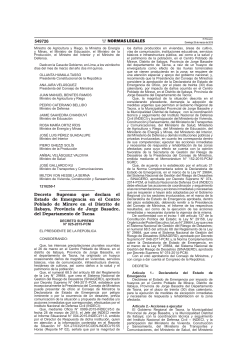 decreto supremo n° 025-2015-pcm que declara el estado de