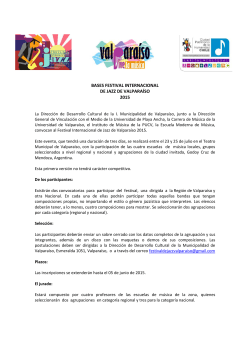 BASES FESTIVAL INTERNACIONAL DE JAZZ DE VALPARAÍSO 2015