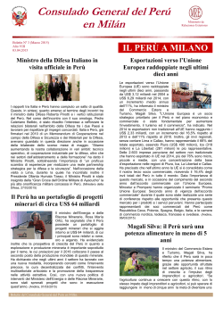IL PERÙ A MILANO - Consulado General del Perú en Milán
