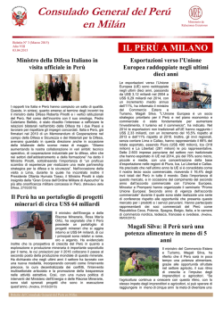 IL PER&Ugrave; A MILANO - Consulado General del Per&uacute; en Mil&aacute;n