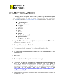 DOCUMENTOS DE ADMISI&Oacute;N: