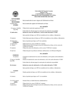 NOVIEMBRE 12 (jueves) Inicia matrícula de nuevo ingreso de