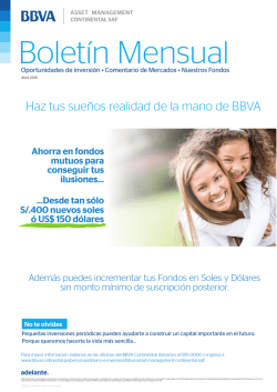 Informe Mensual de Fondos Mutuos - Abril 2015