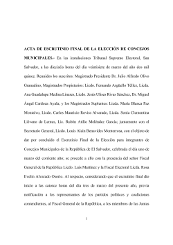 Acta de escrutinio final Concejos Municipales en las elecciones 2015