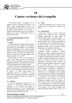 Cuatro versiones del evangelio - Asociación Civil Santo Domingo