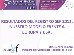 resultados del registro sef 2012. nuestro modelo frente a europa y usa.