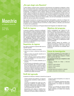Hoja informativa Maestr&iacute;a en Poblaci&oacute;n y Desarrollo
