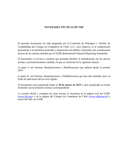 NOVEDADES TÉCNICAS DE NIIF El presente documento ha sido