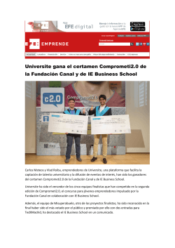 Universite gana el certamen Comprometi2.0 de la Fundación Canal