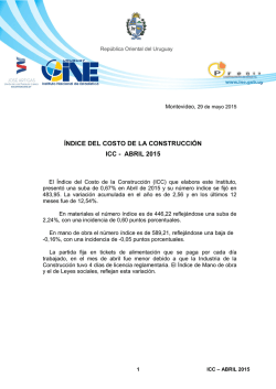 ÍNDICE DEL COSTO DE LA CONSTRUCCIÓN ICC