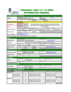 I REGIONAL LARA 14 Y 18 A&Ntilde;OS INFORMACION GENERAL
