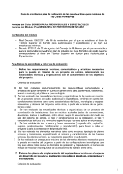 planificaci&oacute;n de proyectos de sonido