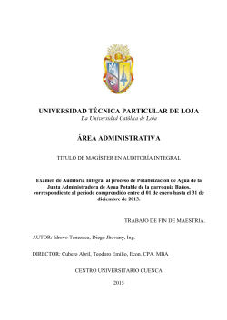 junta administradora de agua potable de la parroquia baños