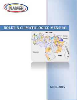 BOLETÍN CLIMATOLÓGICO MENSUAL