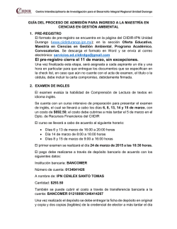 guia del proceso de admisi&oacute;n 2015