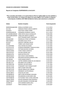 COLEGIO DE LICENCIADOS Y PROFESORES Cédula Nombre