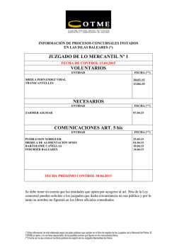 informaci&oacute;n de procesos concursales instados