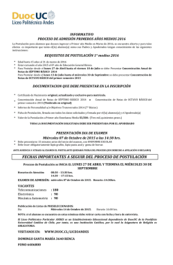 Documentaci&oacute;n, fechas y otros