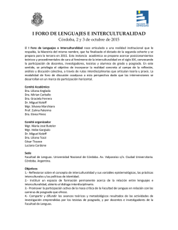 I FORO DE LENGUAJES E INTERCULTURALIDAD